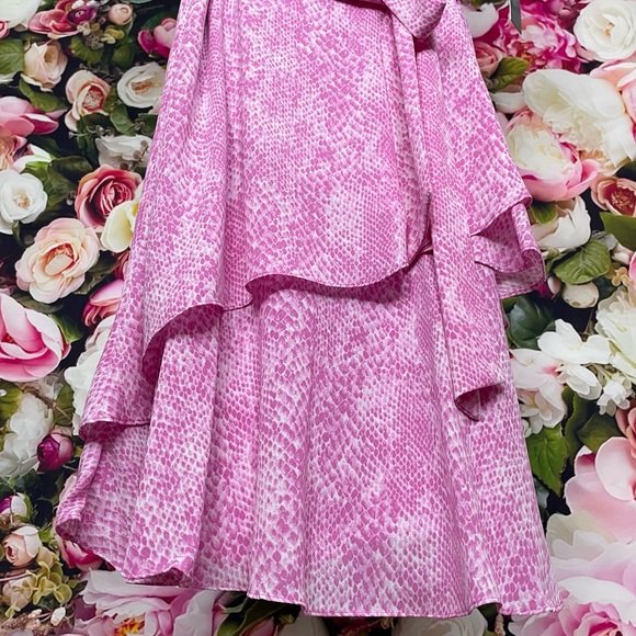 Tahari ASL Orchid Snake Print Dress Size 8 - Picture 5 of 11